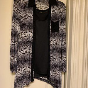 Leopard print top with black camisole